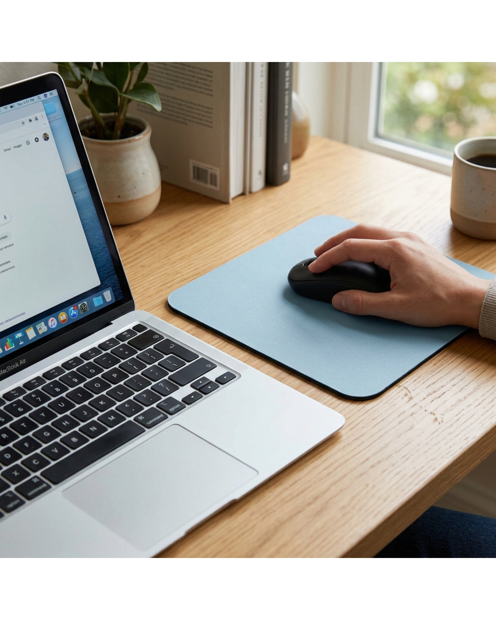 Zxfmw Rounded Compact Mouse Pad Mist 9 x 8 in